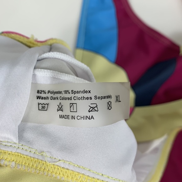 2 pc. Bikini multiple colored, size XL. Pull on top, high waisted bottoms. - Picture 7 of 8